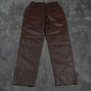 Tower Hill‎ Collection Leather Pants Womens Size 10 Brown Lined READ